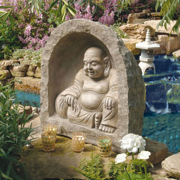 Great Buddha Garden in Grotto Sculpture Asian Decor